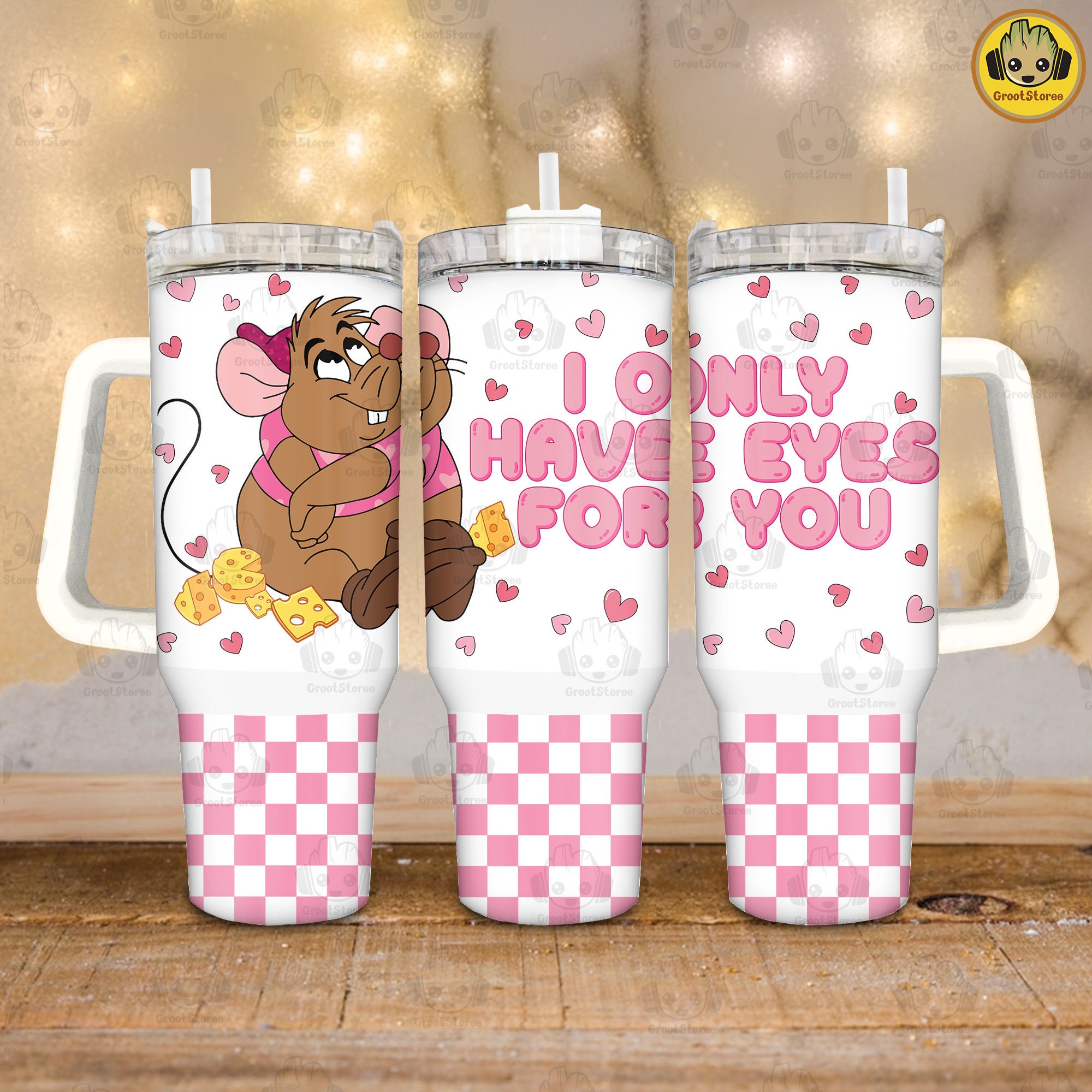 Gus Cinderella Valentines Gift Disney Cartoon Custom Stanley Cup 40 oz 30 oz Tumbler With HandleTVC2301912