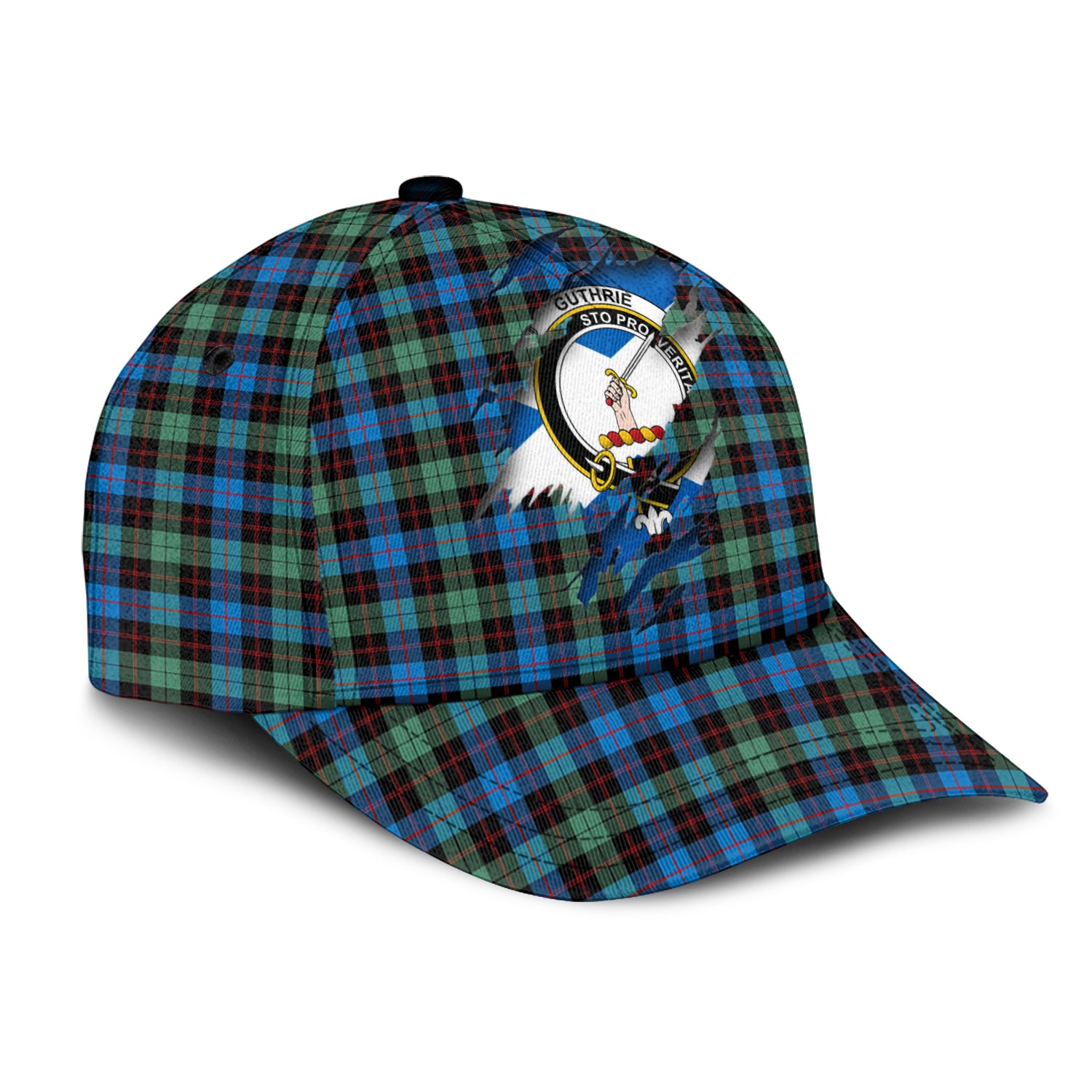 Guthrie Ancient Tartan Plaid Cap, Family Crest In Me Style Tartan Baseball Cap TS23 Trucker Hats Custom Hats Gifts For Men & Women