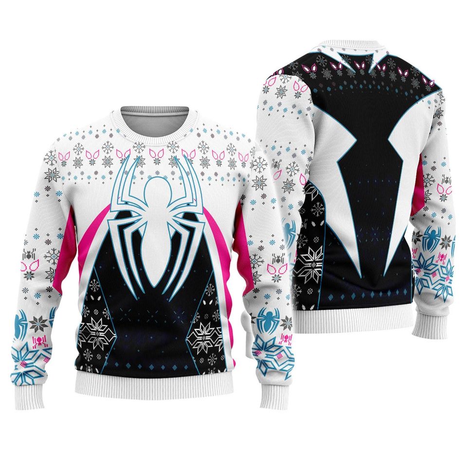 Gwen Spider Ugly Christmas Sweater, Ghost Spider Gwen Stacy Christmas Sweater