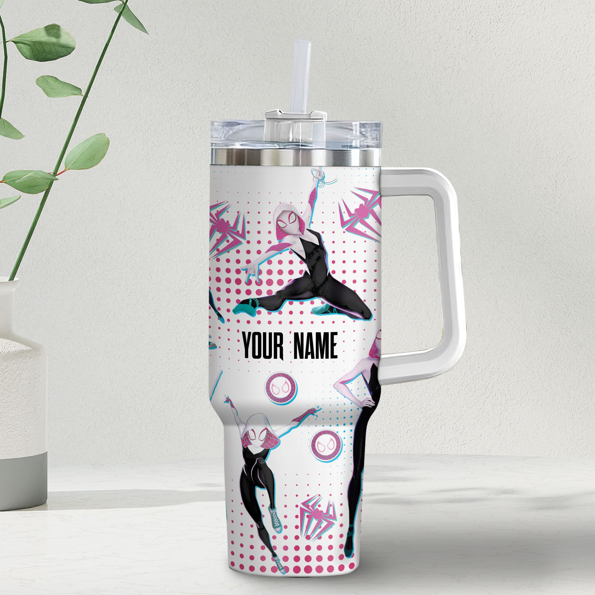Gwen Stacy SpiderGwen Marvel Cartoon Custom Stanley Cup 40 oz 30 oz Tumbler With HandleTVC2301976