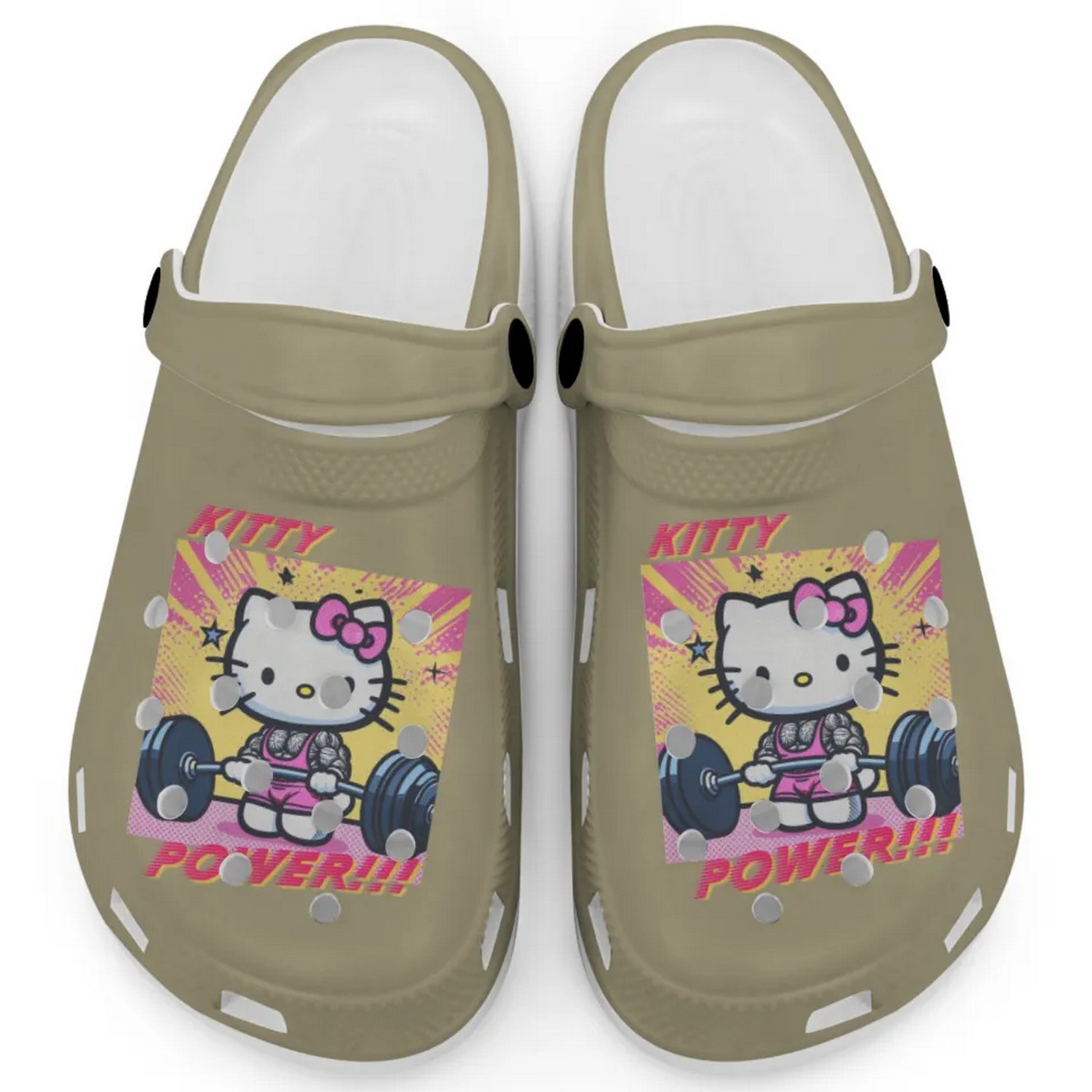 Gymer Hello Kitty Power Cartoon Crocs Crocband Clogs Shoes Comfortable For Men Women and Kids