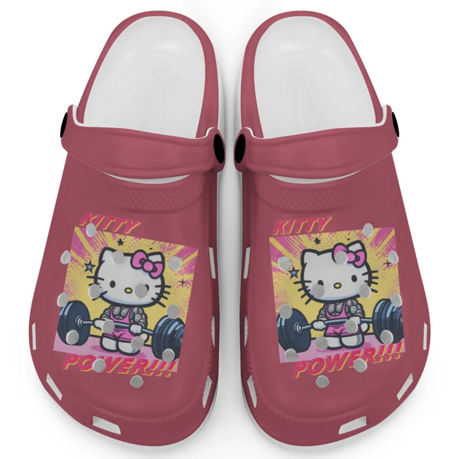 Gymer Hello Kitty Power Cartoon Crocs Crocband Clogs Shoes Comfortable For Men Women and Kids