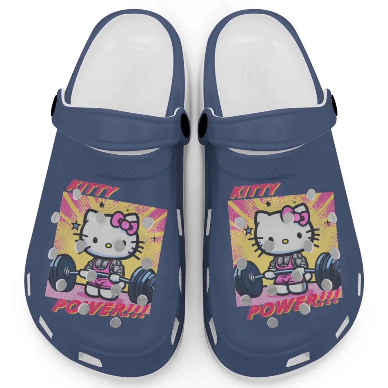 Gymer Hello Kitty Power Cartoon Crocs Crocband Clogs Shoes Comfortable For Men Women and Kids