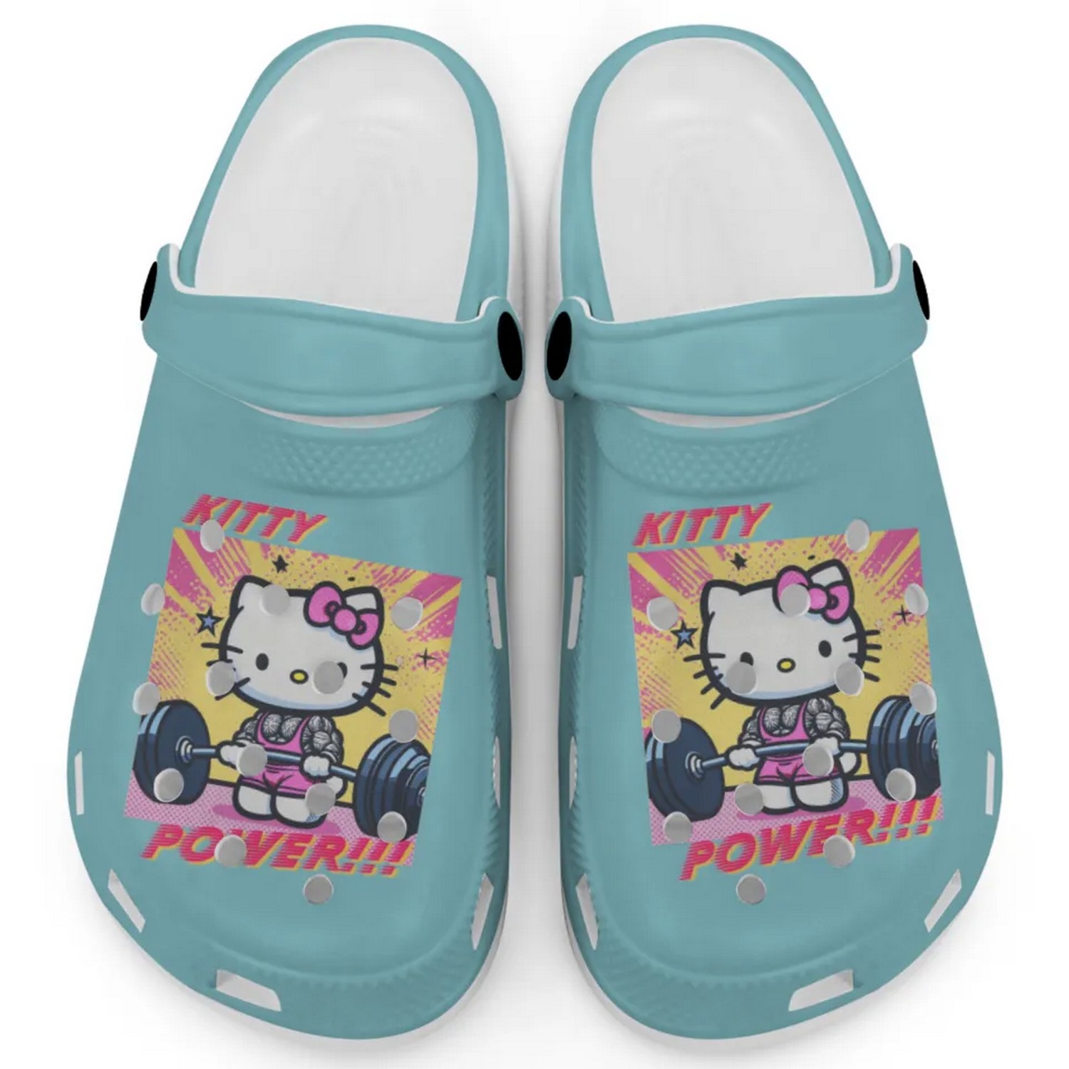 Gymer Hello Kitty Power Cartoon Crocs Crocband Clogs Shoes Comfortable For Men Women and Kids