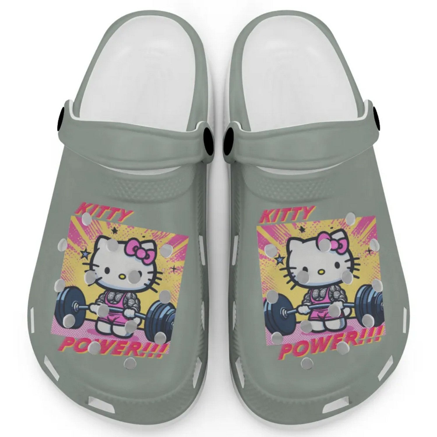 Gymer Hello Kitty Power Cartoon Crocs Crocband Clogs Shoes Comfortable For Men Women and Kids