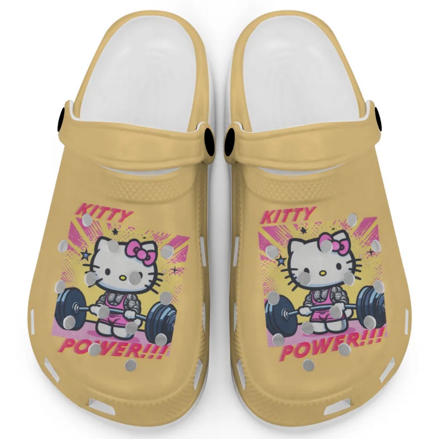 Gymer Hello Kitty Power Cartoon Crocs Crocband Clogs Shoes Comfortable For Men Women and Kids