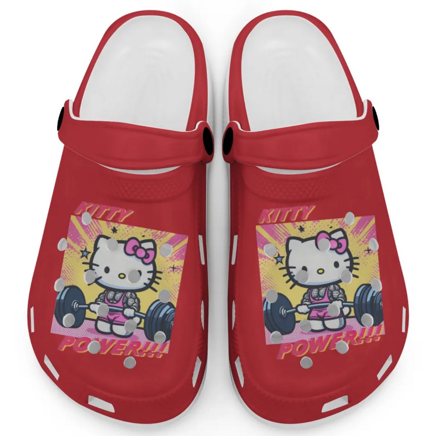 Gymer Hello Kitty Power Cartoon Crocs Crocband Clogs Shoes Comfortable For Men Women and Kids