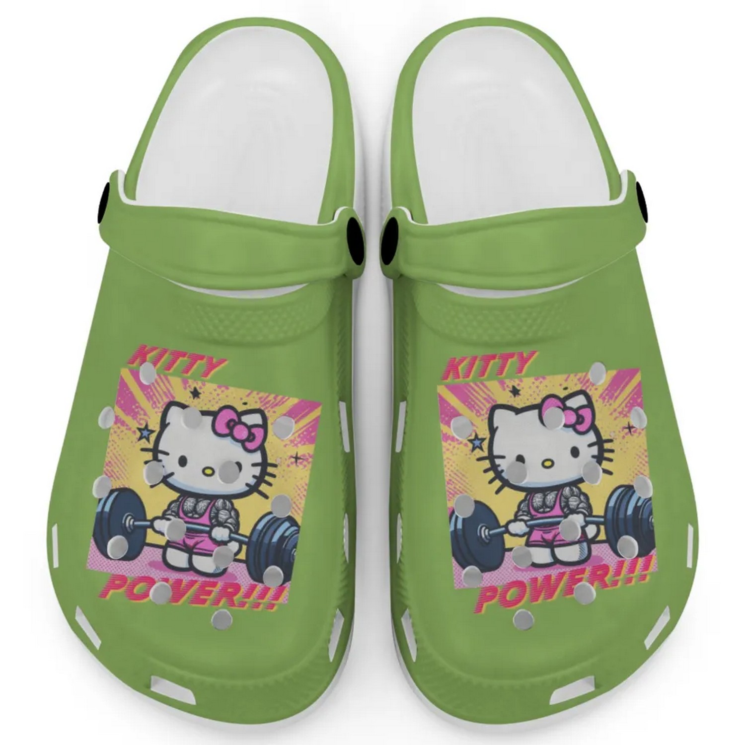 Gymer Hello Kitty Power Cartoon Crocs Crocband Clogs Shoes Comfortable For Men Women and Kids
