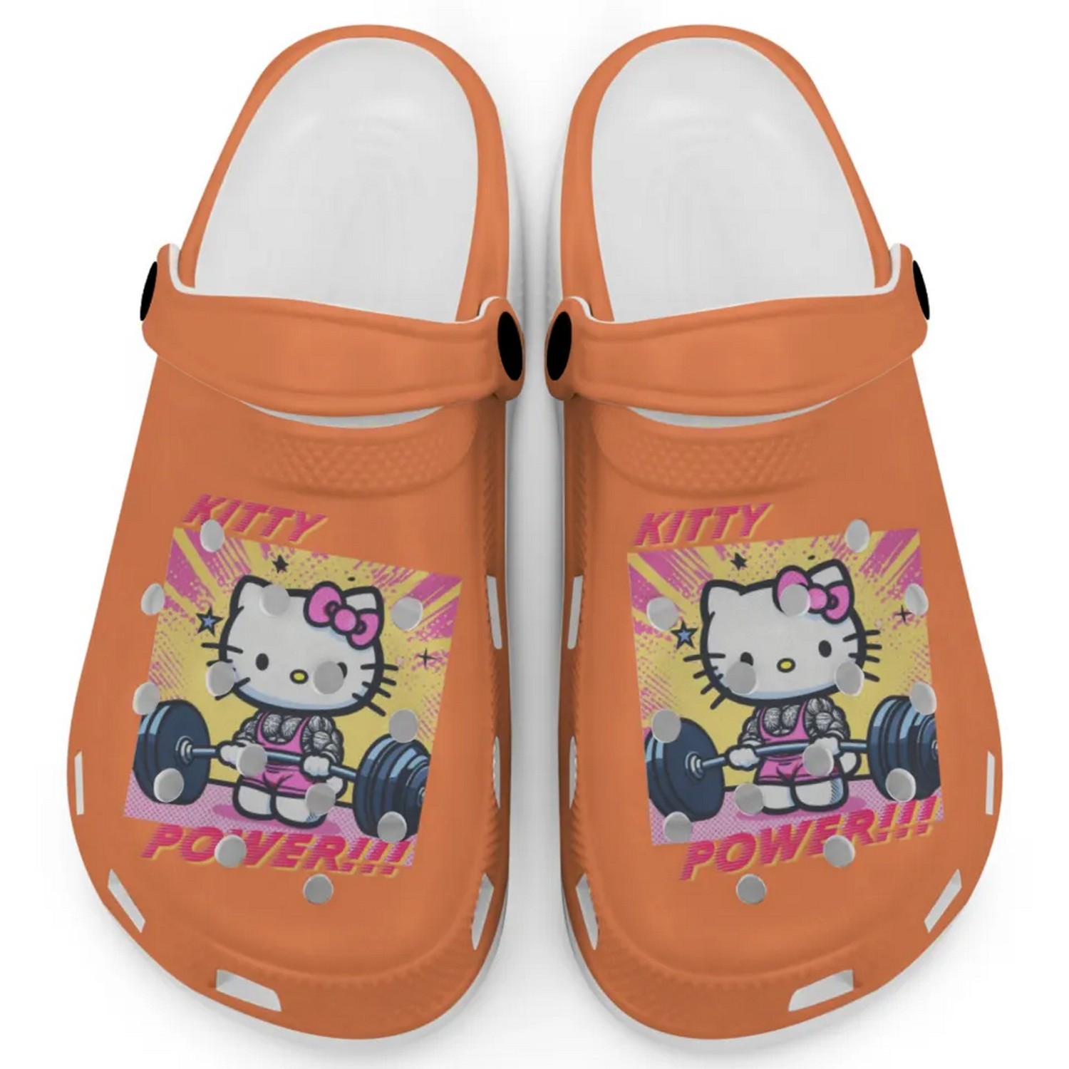 Gymer Hello Kitty Power Cartoon Crocs Crocband Clogs Shoes Comfortable For Men Women and Kids