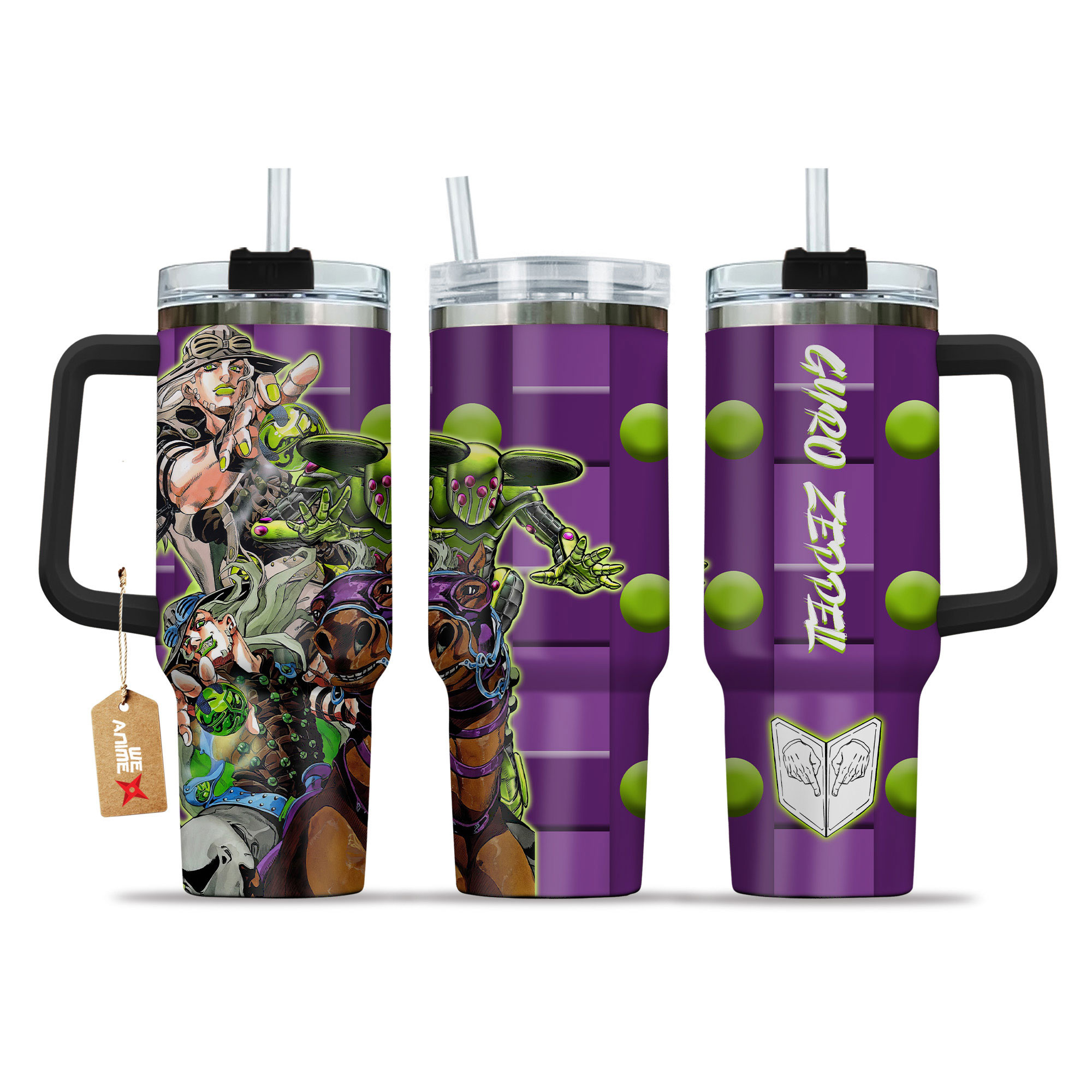 Gyro Zeppeli JoJo’s Bizarre Anime Custom Stanley Cup 40 oz 30 oz Tumbler With HandleTVC2301149