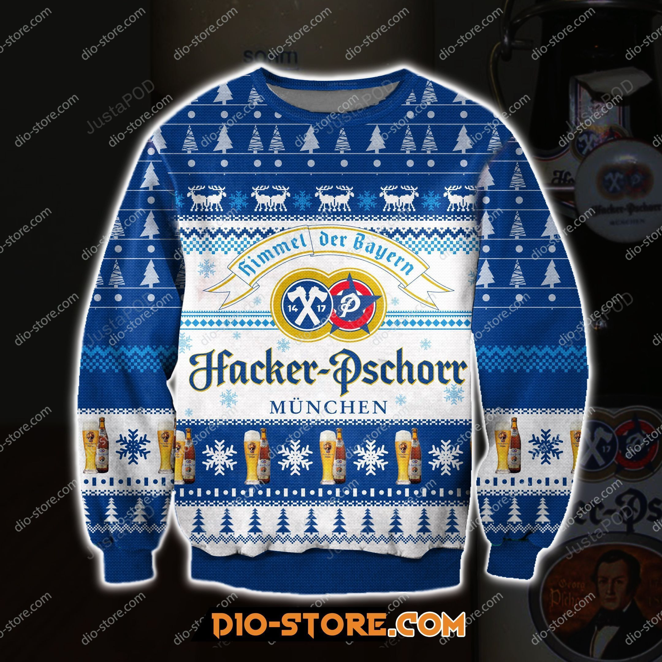 Hacker Pschorr Beer Ugly Christmas Sweater Adult 3D Funny Matching for family