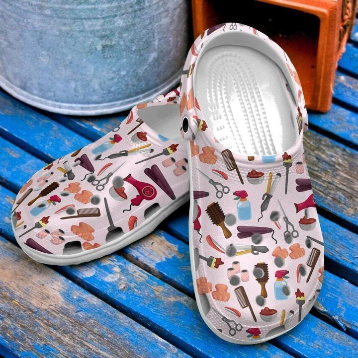 Hair Stylist Hairstylist Pattern Classic Clogs Shoes