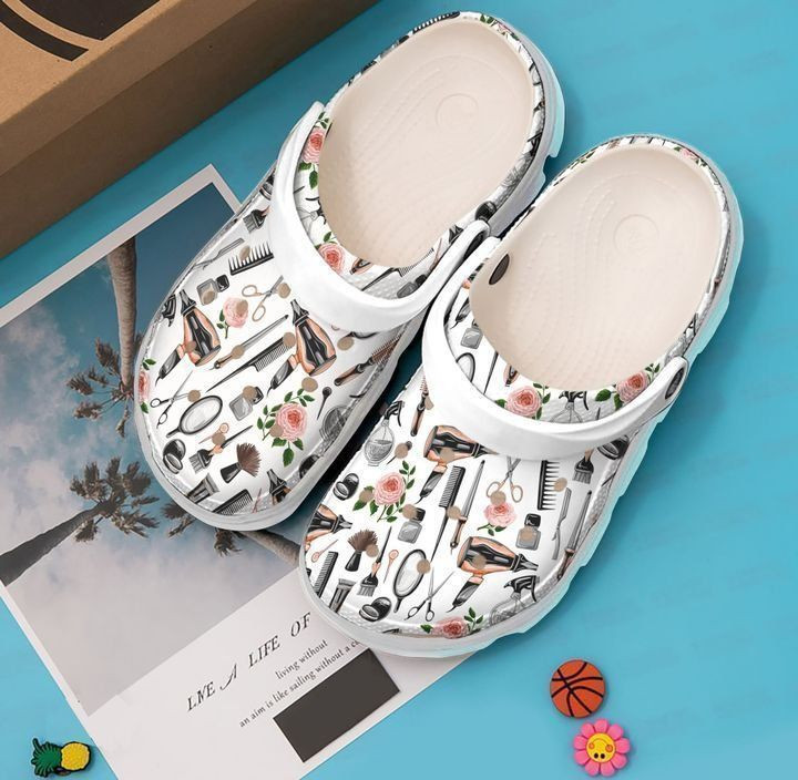 Hairstylist Hairdresser Flower Tools Clog Shoes
