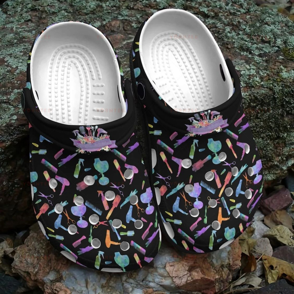 Hairstylist Love Is In The Hair Gift For Lover Rubber clog Shoes Comfy Footwear