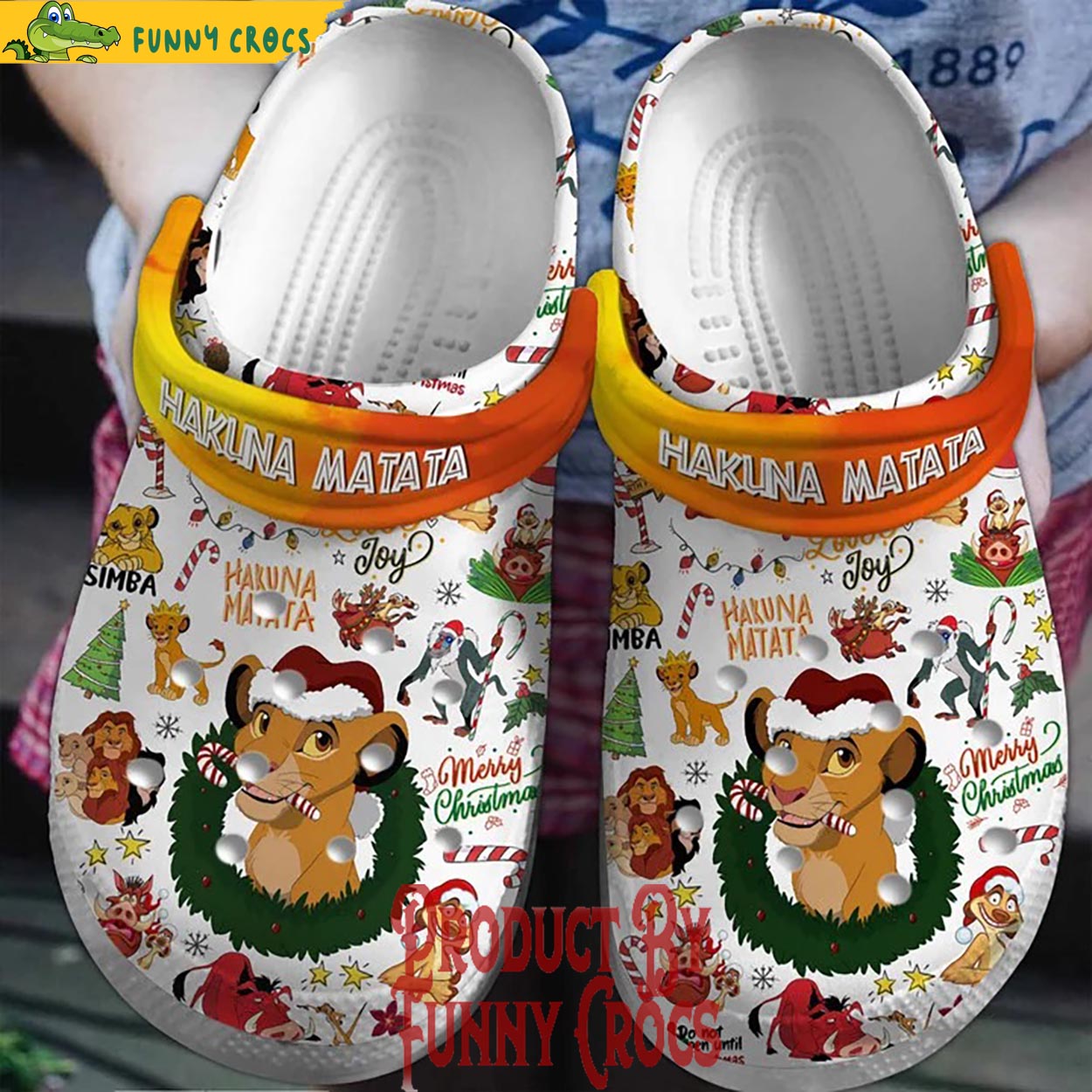 Hakuna Matata Lion King Merry Christmas Crocs Crocband Clogs Shoes Comfortable For Men Women and Kids
