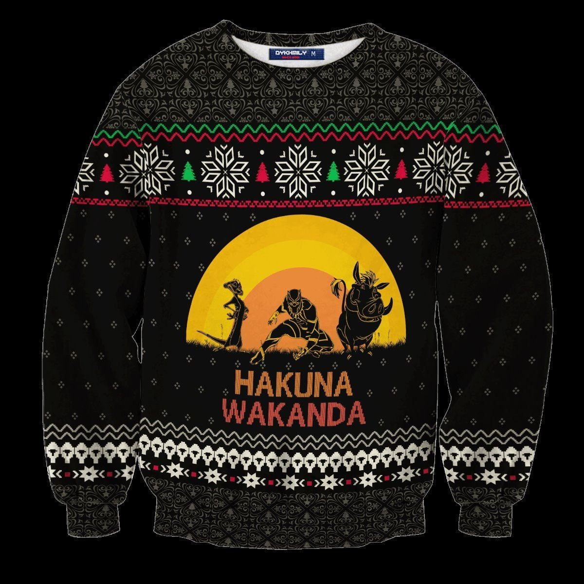 Hakuna Wakanda Ugly Christmas Sweater Adult 3D Funny Matching for family