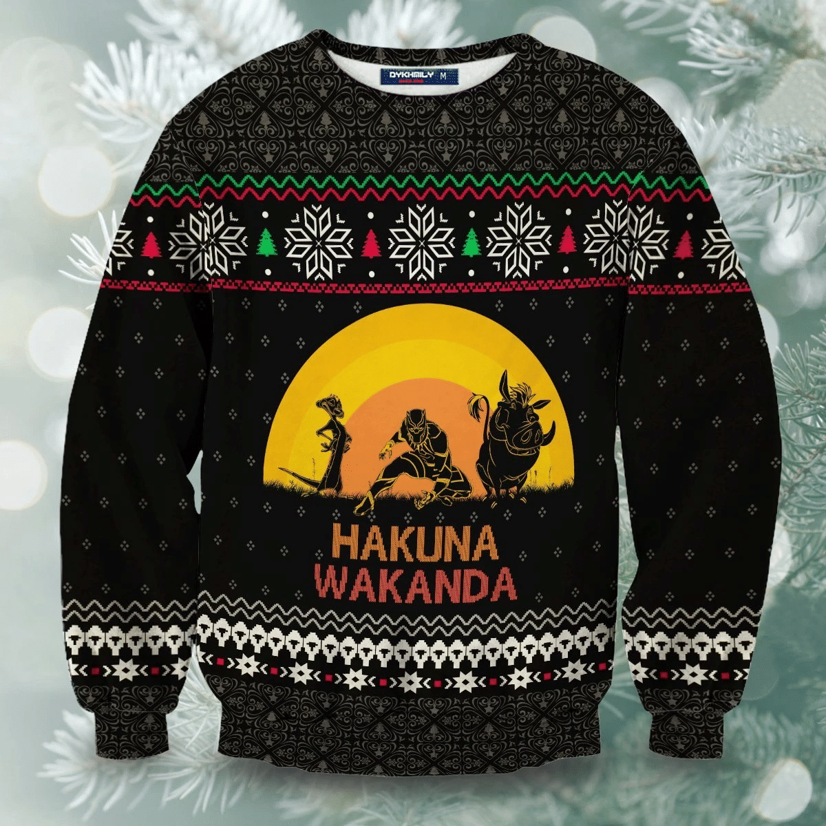 Hakuna Wakanda Ugly Christmas Sweater Adult 3D Funny Matching for family