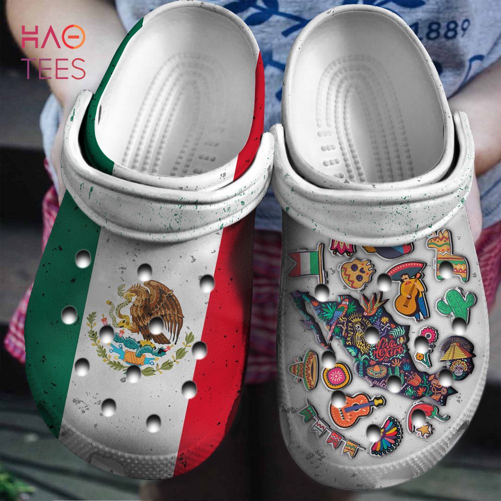 Half Mexican Flag Half Mexican Symbols Crocs Crocband Clogs Shoes Comfortable For Men Women and Kids