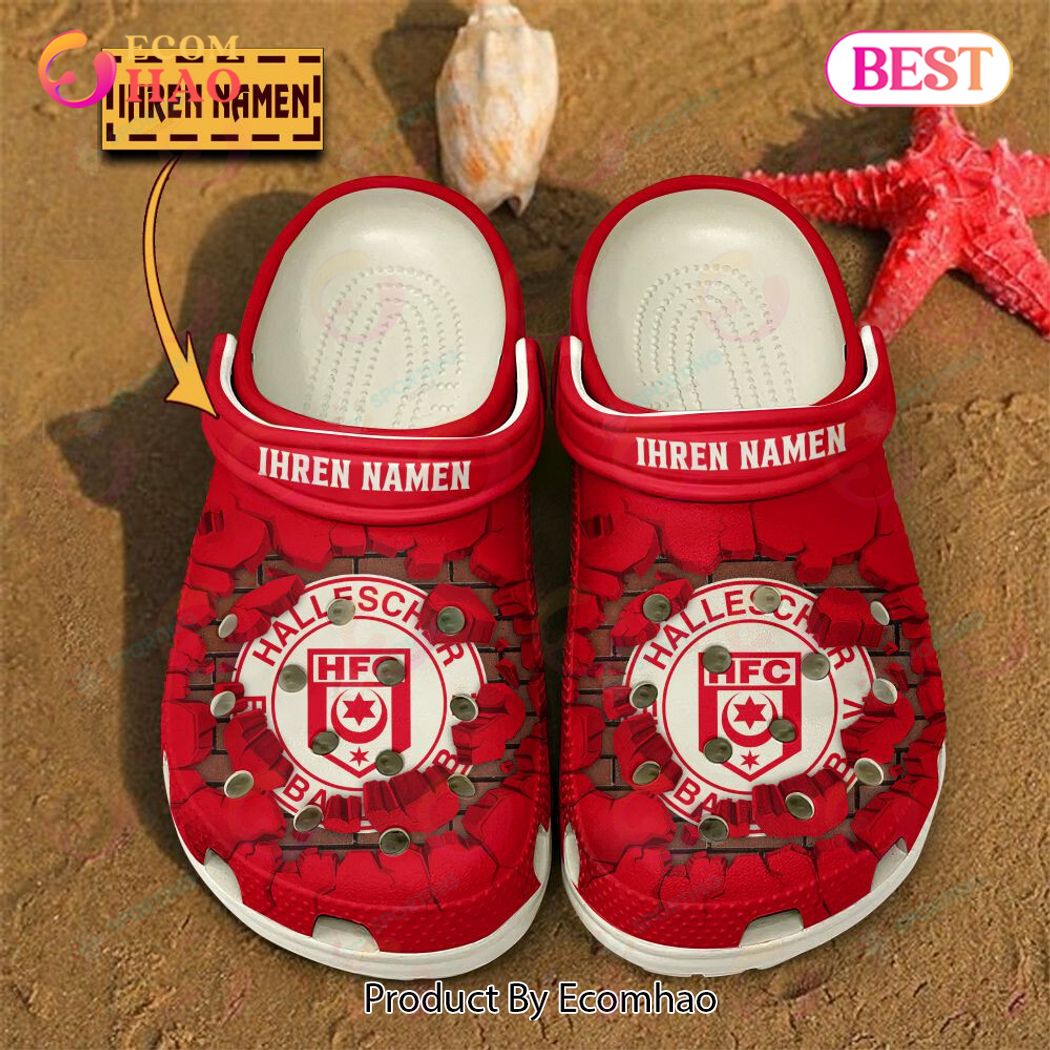 Hallescher FC Bundesliga Sport Crocs Crocband Clogs Shoes Comfortable For Men Women and Kids