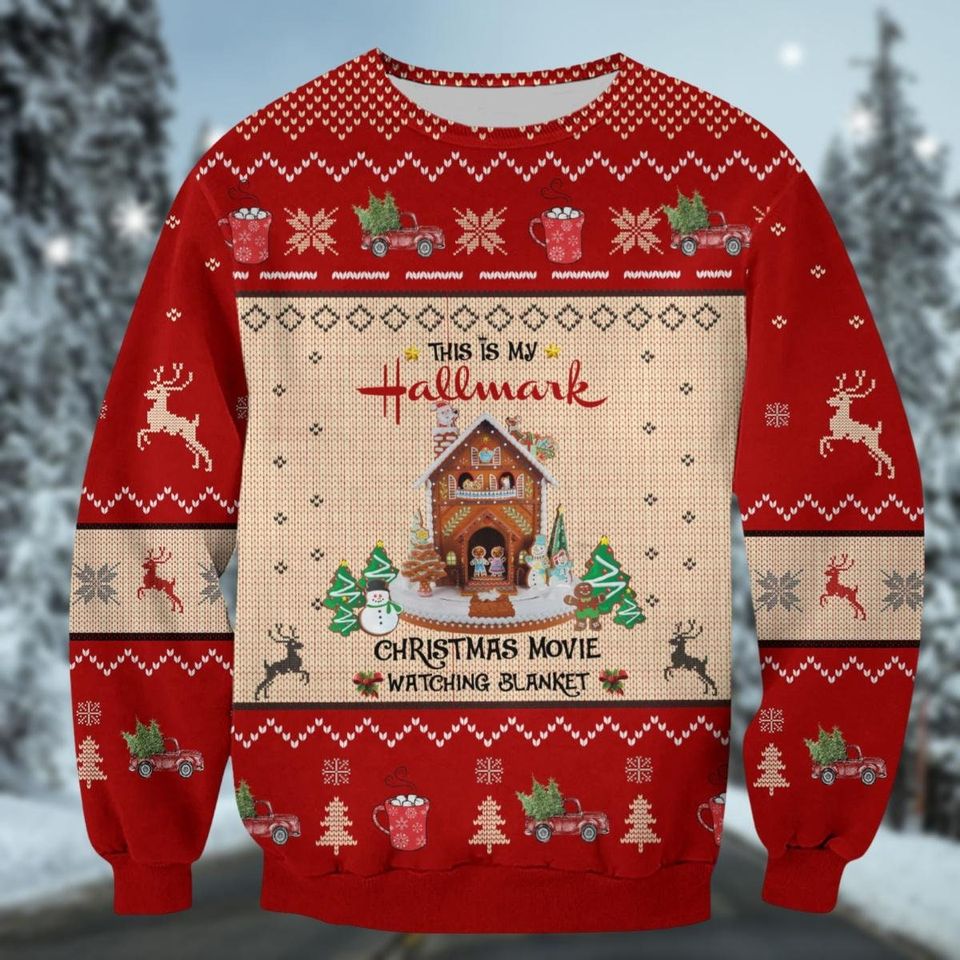 Hallmark Christmas Movie Sweater, This is My Movie Watching Ugly Sweater