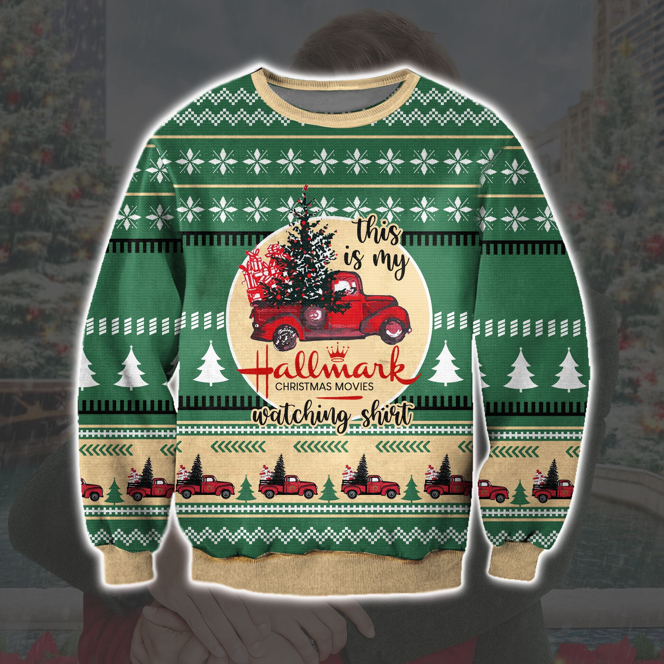 Hallmark Christmas Movies 3D All Over Print Ugly Christmas Sweater Adult 3D Funny Matching for family