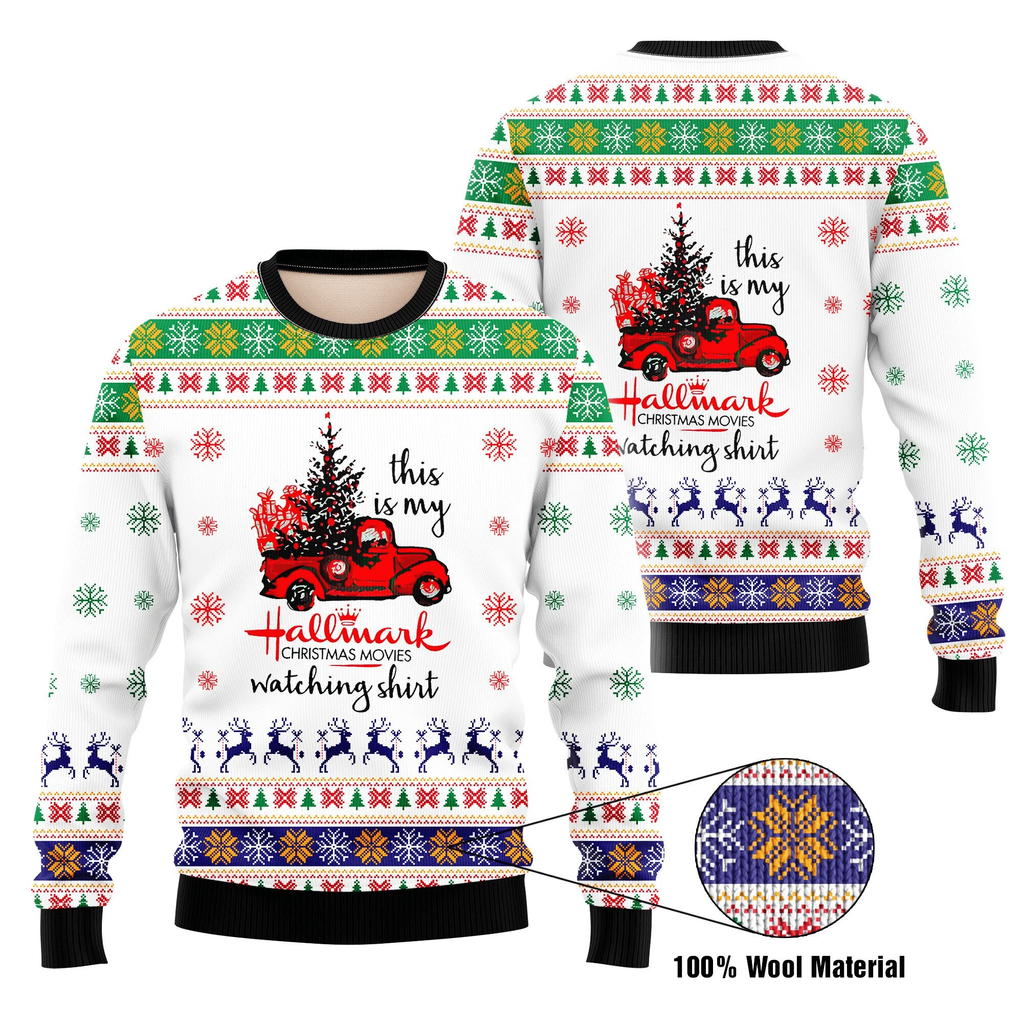 Hallmark Christmas Movies 3D Printed Ugly Christmas Sweater Adult 3D Funny Matching for family