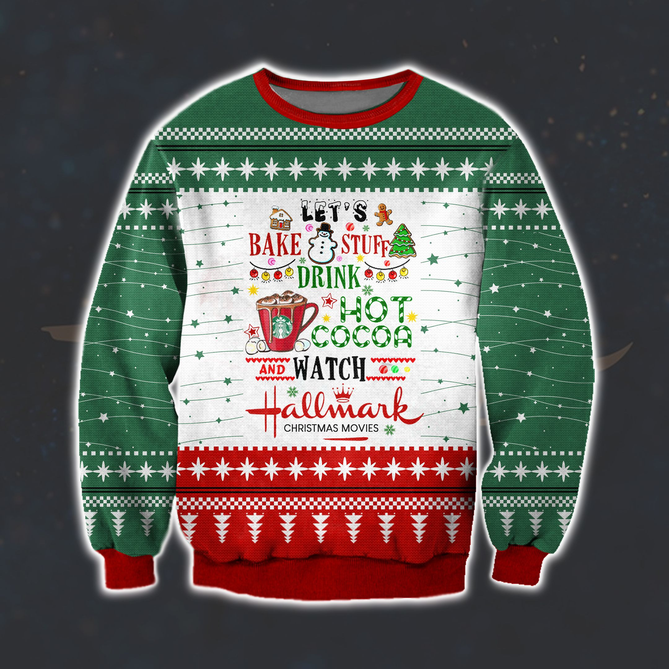 Hallmark Christmas Movies 3D Ugly Christmas Sweater Adult 3D Funny Matching for family
