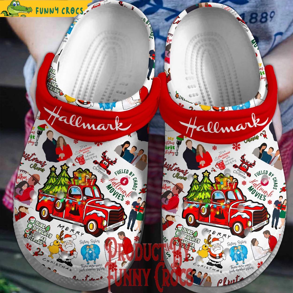 Hallmark Movie Christmas Crocs Crocband Clogs Shoes Comfortable For Men Women and Kids