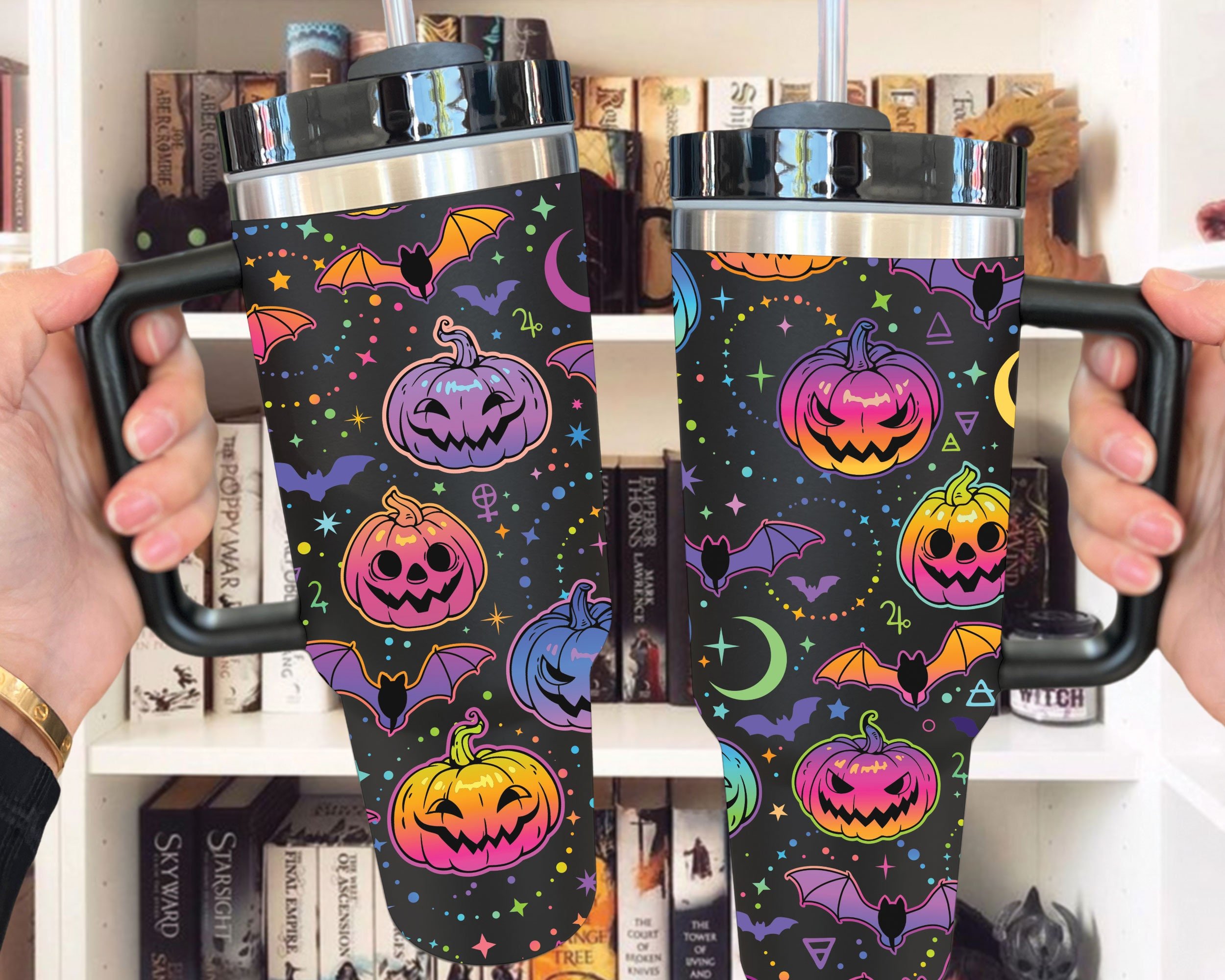 Halloween Bat and Pumpkin Custom Stanley Cup 40 oz 30 oz Tumbler With HandleTVC2301669