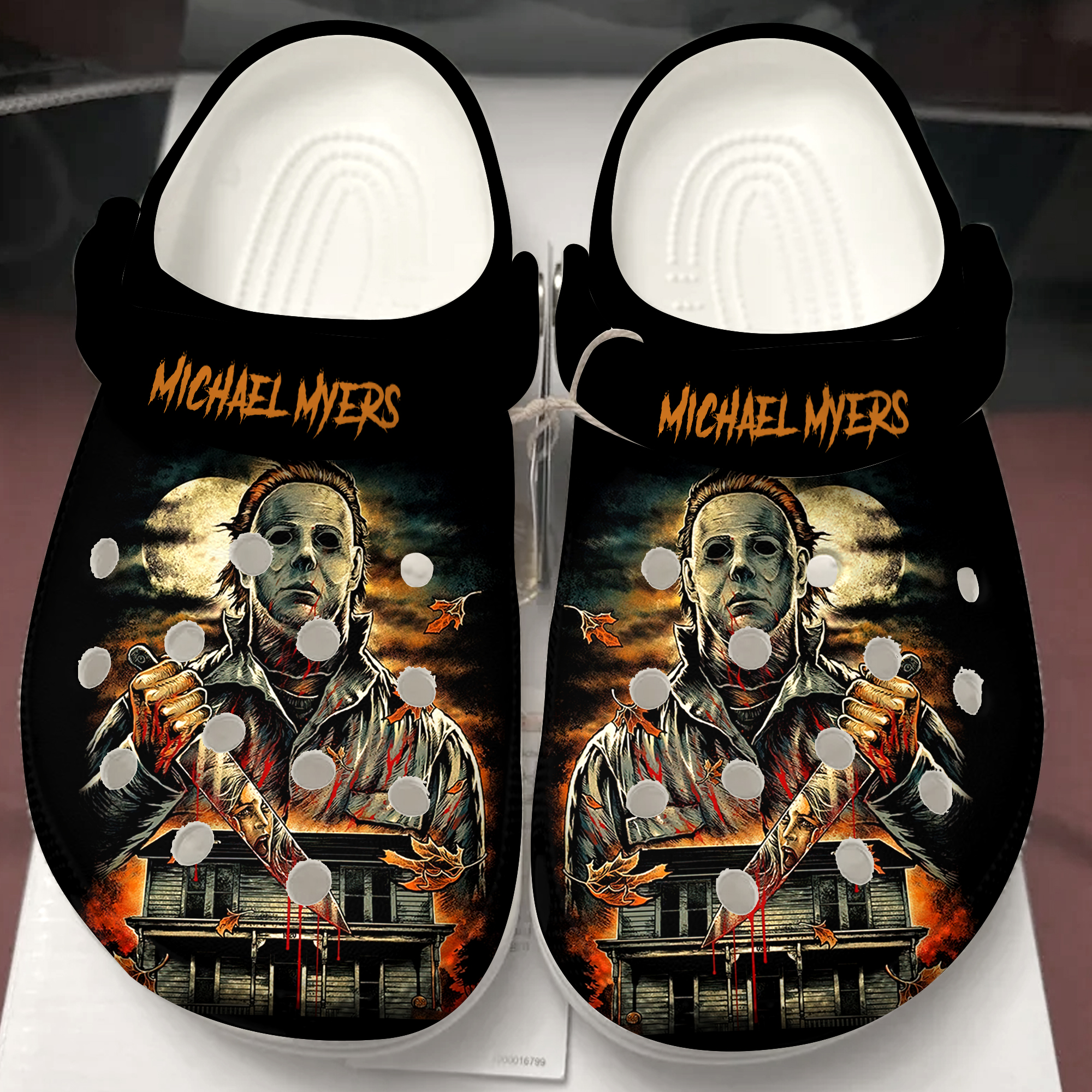 Halloween Black Michael Myers Crocband Clogs