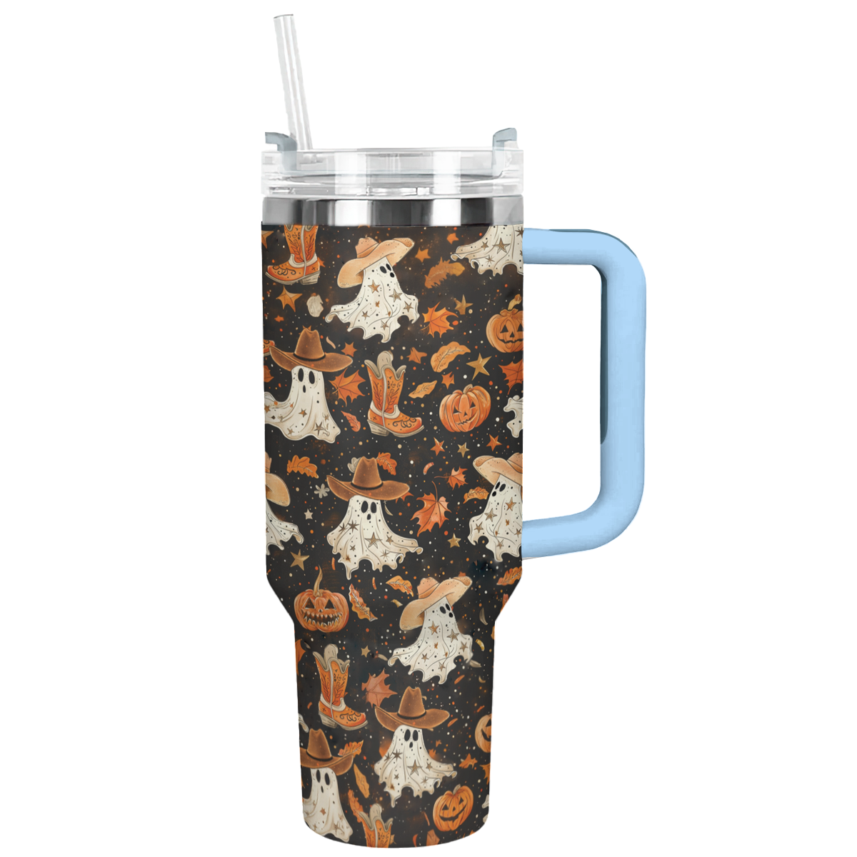 Halloween Brown Ghostly Cowboy Custom Stanley Cup 40 oz 30 oz Tumbler With HandleTVC2301674 - Image 13