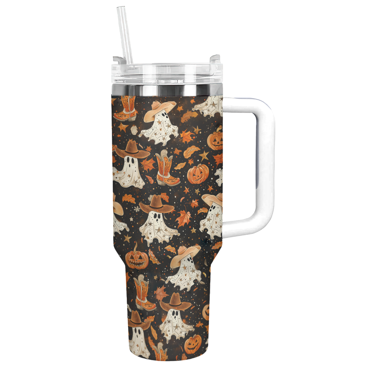Halloween Brown Ghostly Cowboy Custom Stanley Cup 40 oz 30 oz Tumbler With HandleTVC2301674 - Image 11