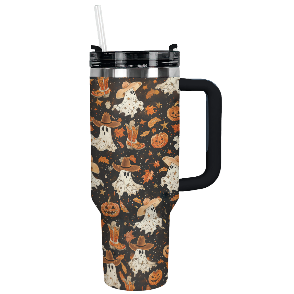 Halloween Brown Ghostly Cowboy Custom Stanley Cup 40 oz 30 oz Tumbler With HandleTVC2301674 - Image 12