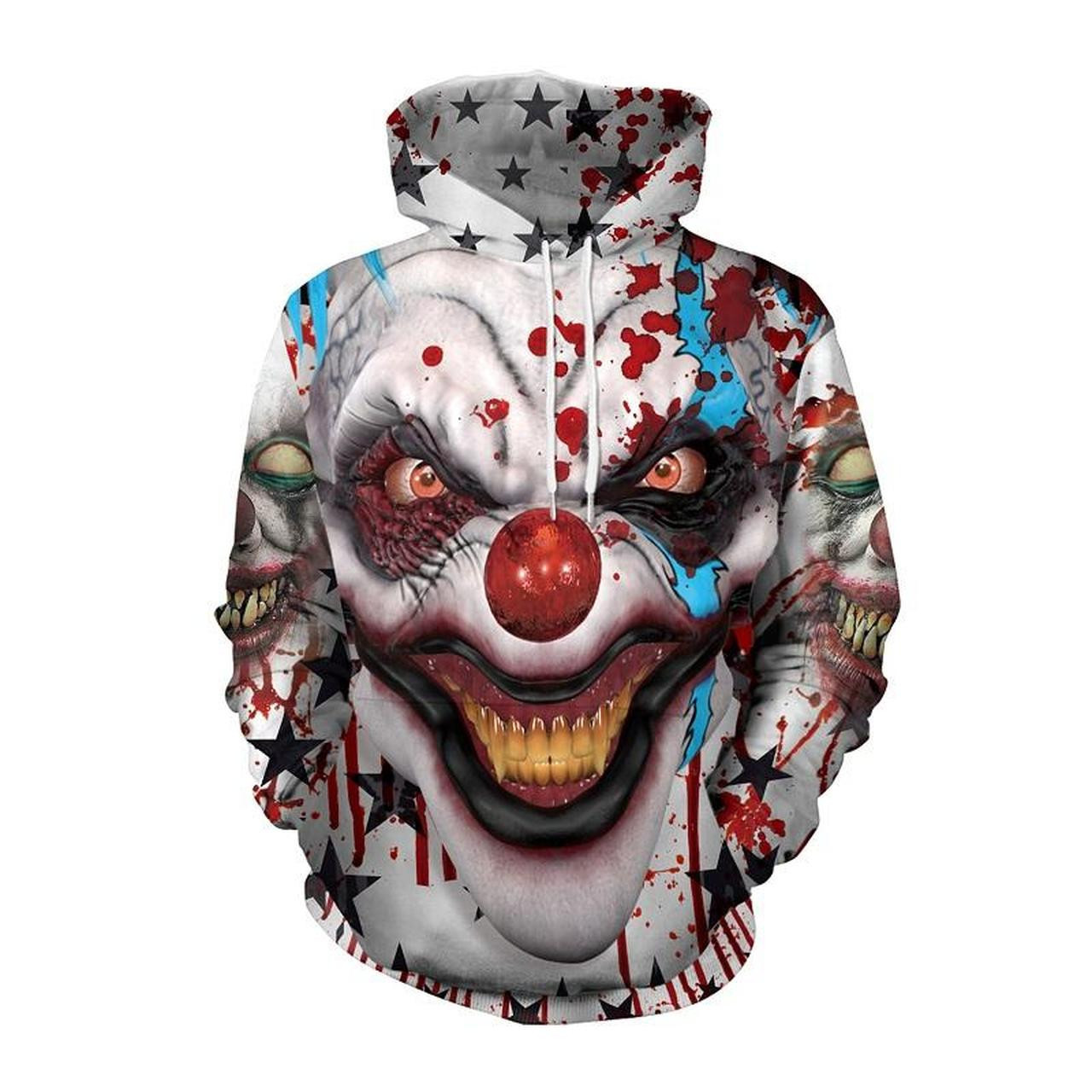 Halloween Clown Face Print 3D All Over Print Hoodie, Zip Hoodie