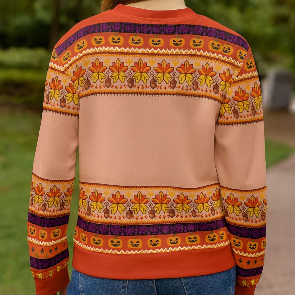 Halloween Cow Ugly Sweater,Ghost Cow Sweatshirt,Funny Fall Pumpkin Sweater,Cute Spooky Cow Pullover,Trick or Treat Shirt - Image 3