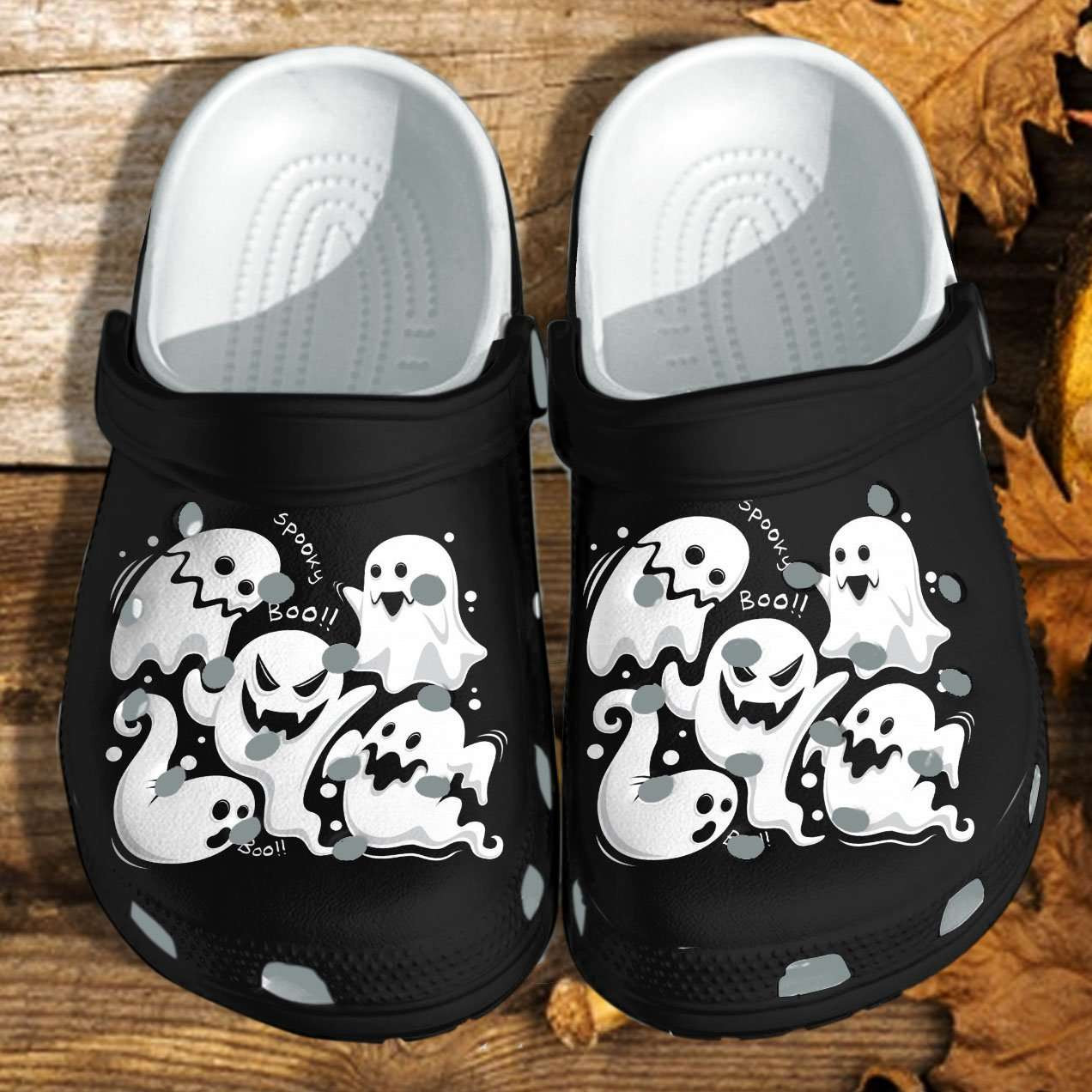 Halloween Creepy Ghost Kawaii Manga Anime Crocband Clogs Shoes