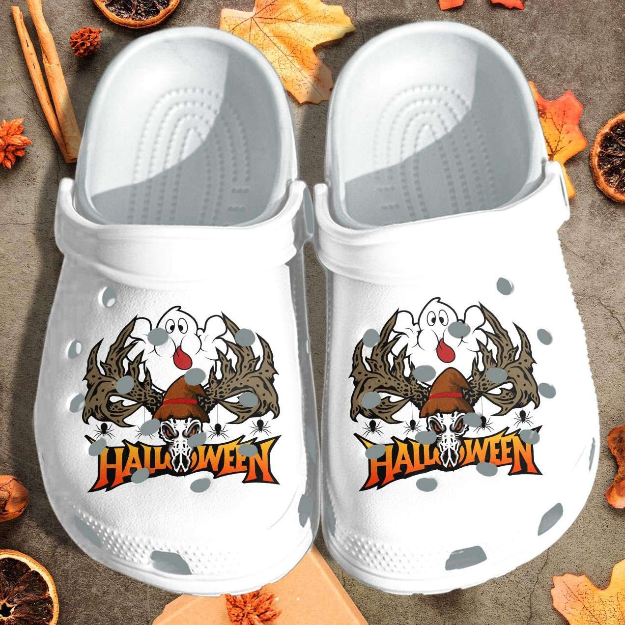 Halloween Cute Ghost With Classic Clogs Shoes