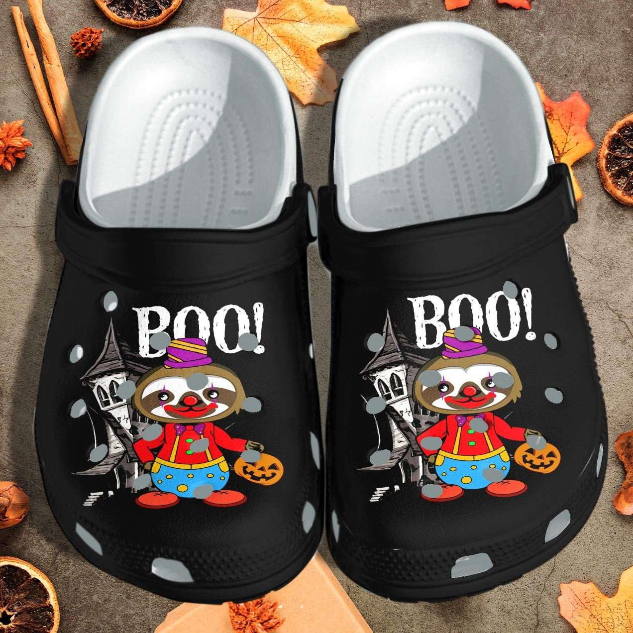 Halloween Cute Sloth Joking Clown Crocband Clogs Shoes