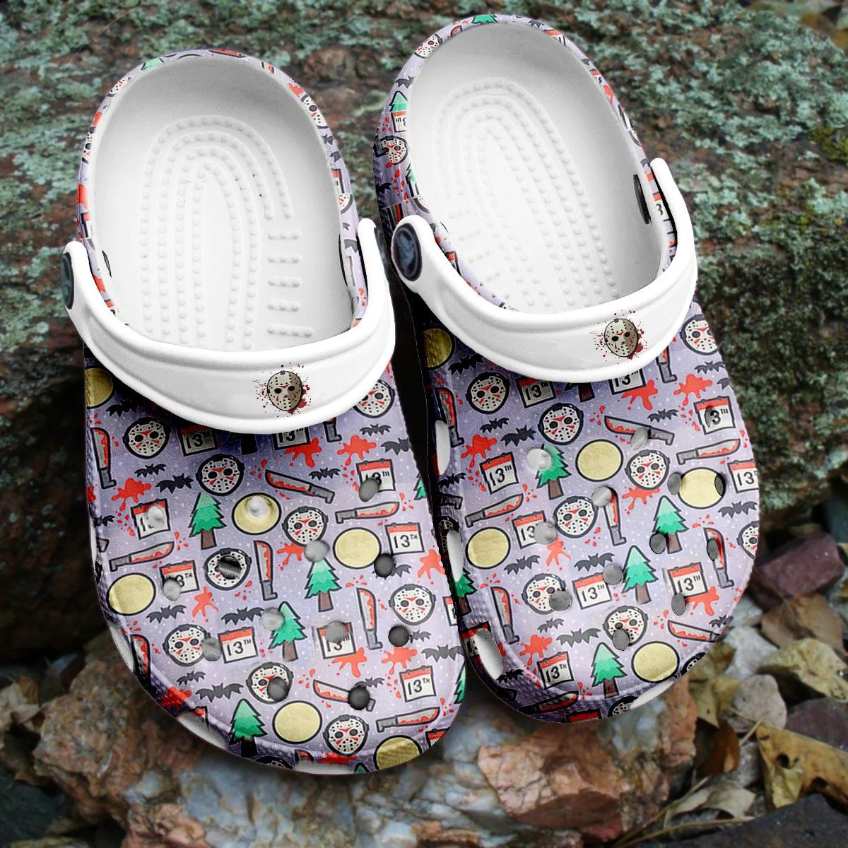 Halloween face Shoes Crocs Crocband Clogs Shoes For Men Women