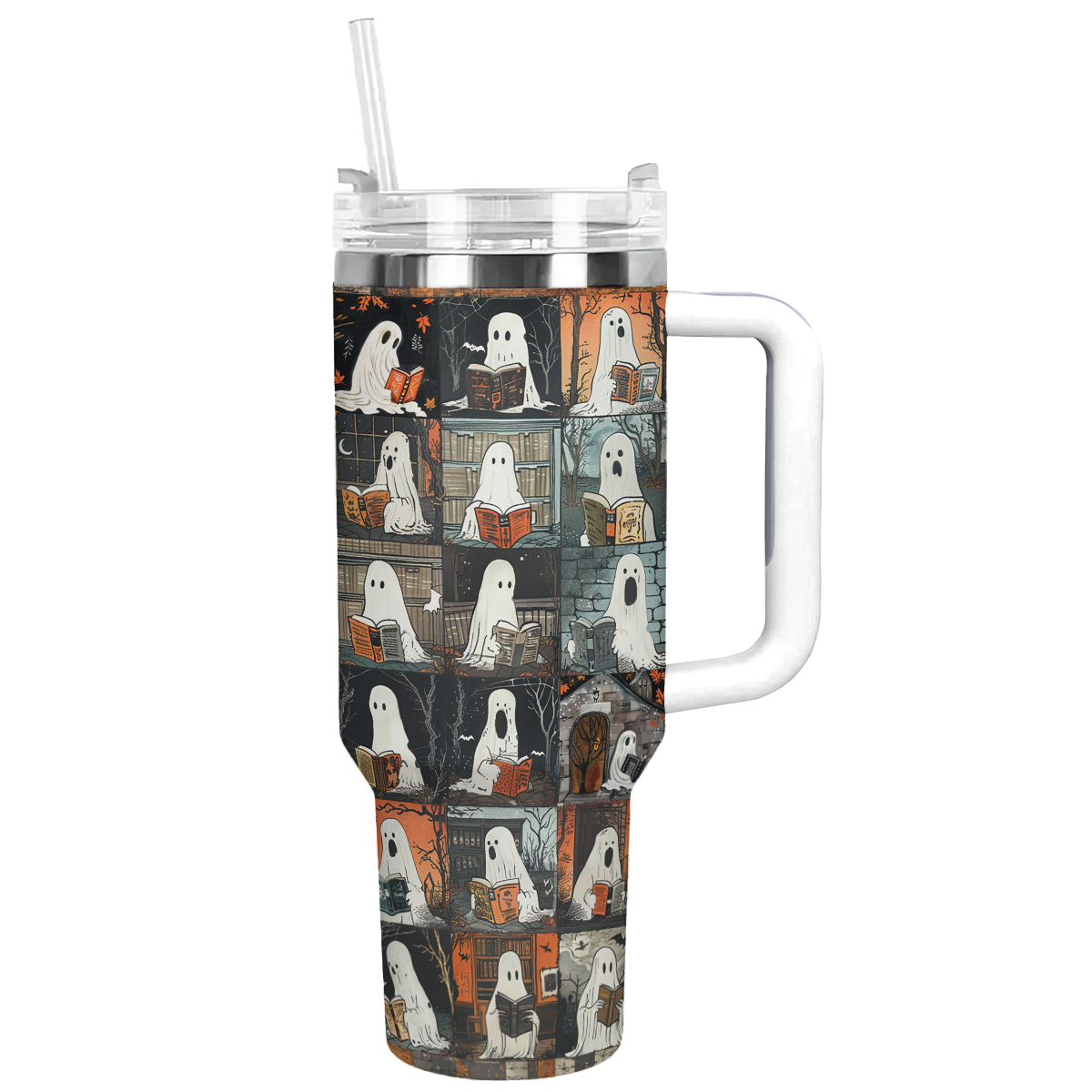 Halloween Ghostly Book Club Custom Stanley Cup 40 oz 30 oz Tumbler With HandleTVC2301675
