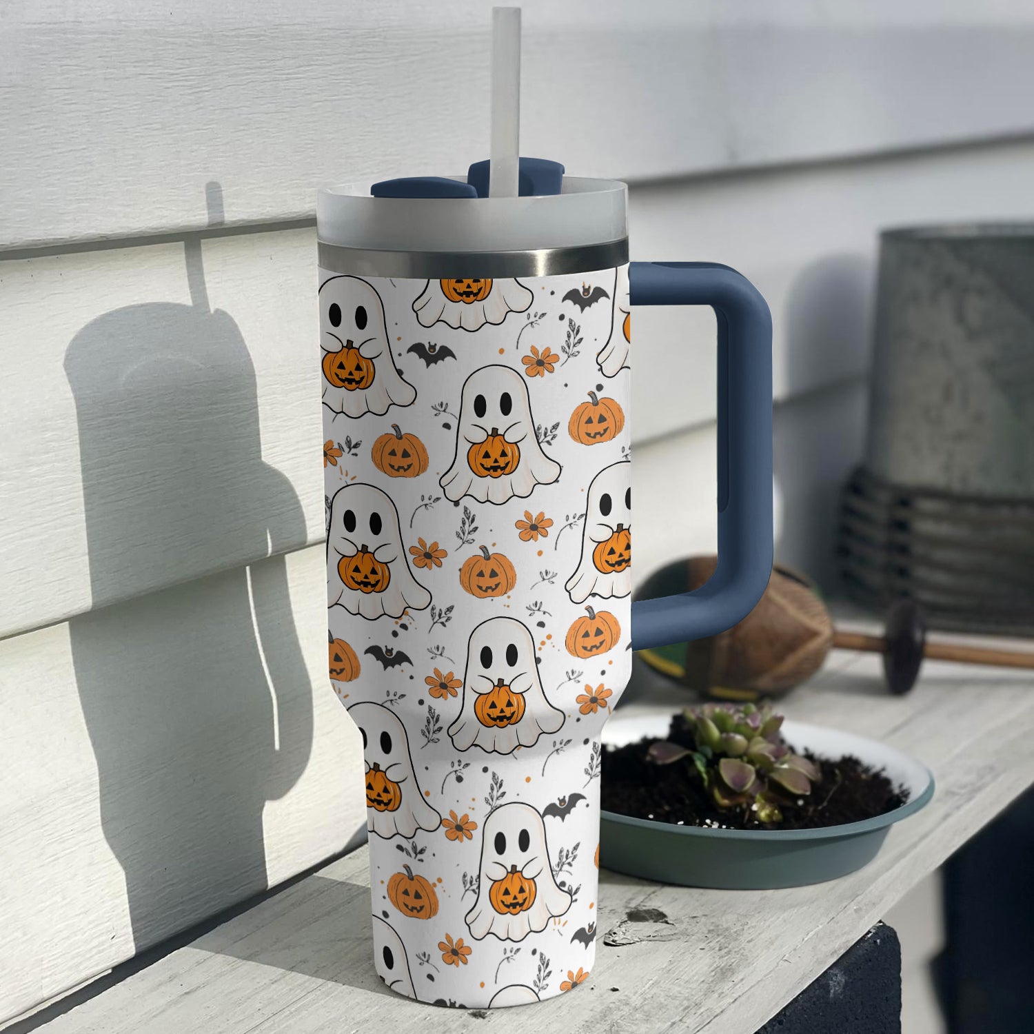 Halloween Ghosts And Pumpkins Custom Stanley Cup 40 oz 30 oz Tumbler With HandleTVC2301676 - Image 3