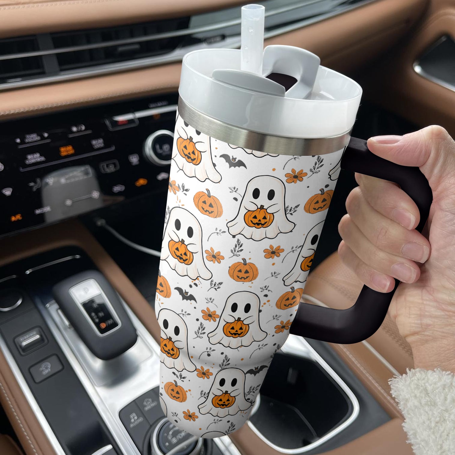 Halloween Ghosts And Pumpkins Custom Stanley Cup 40 oz 30 oz Tumbler With HandleTVC2301676 - Image 2