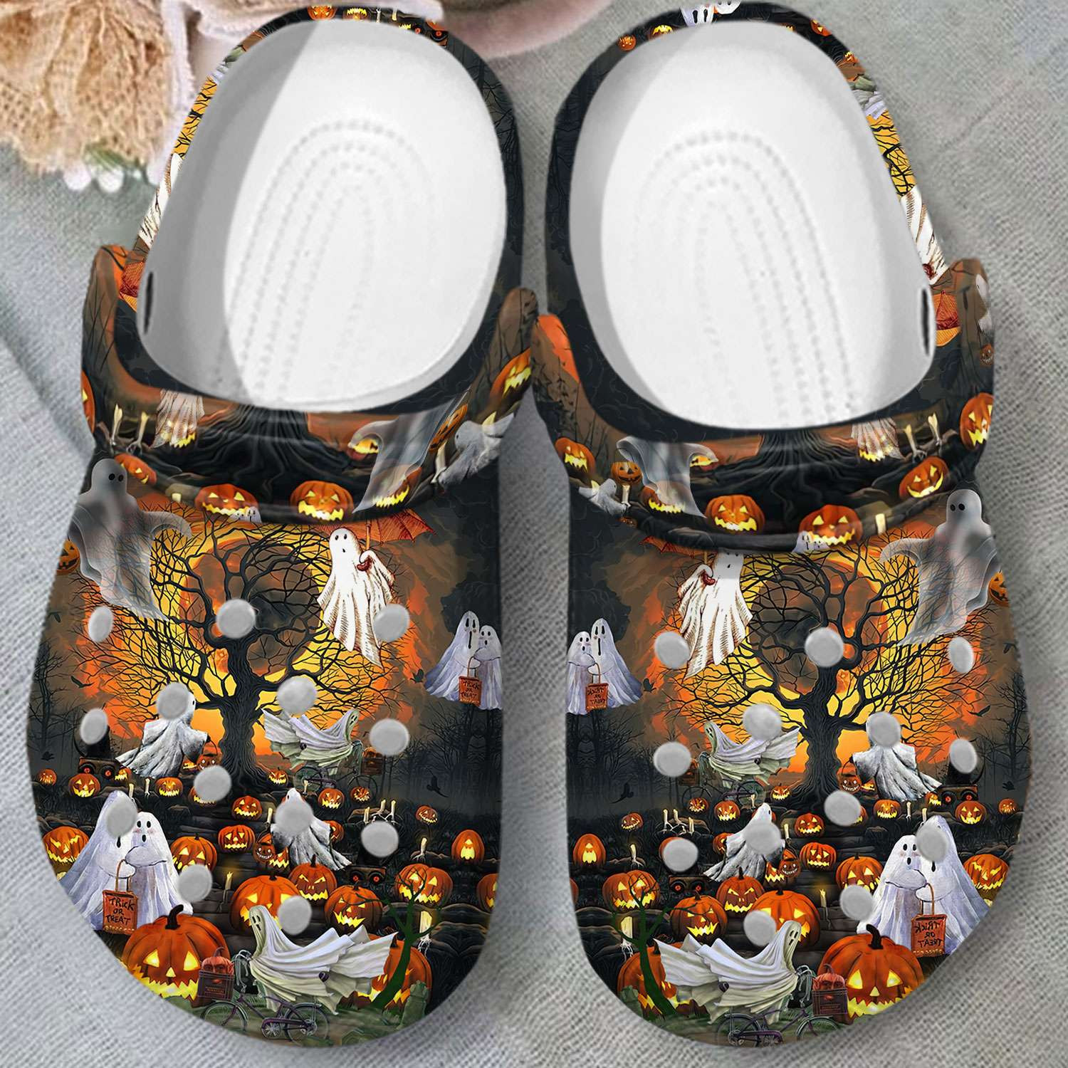 Halloween God Pumpkin Horror Moon Crocband Clogs