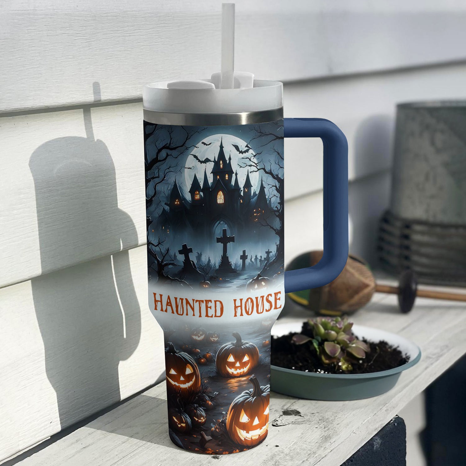 Halloween Haunted House Custom Stanley Cup 40 oz 30 oz Tumbler With HandleTVC2301585 - Image 3
