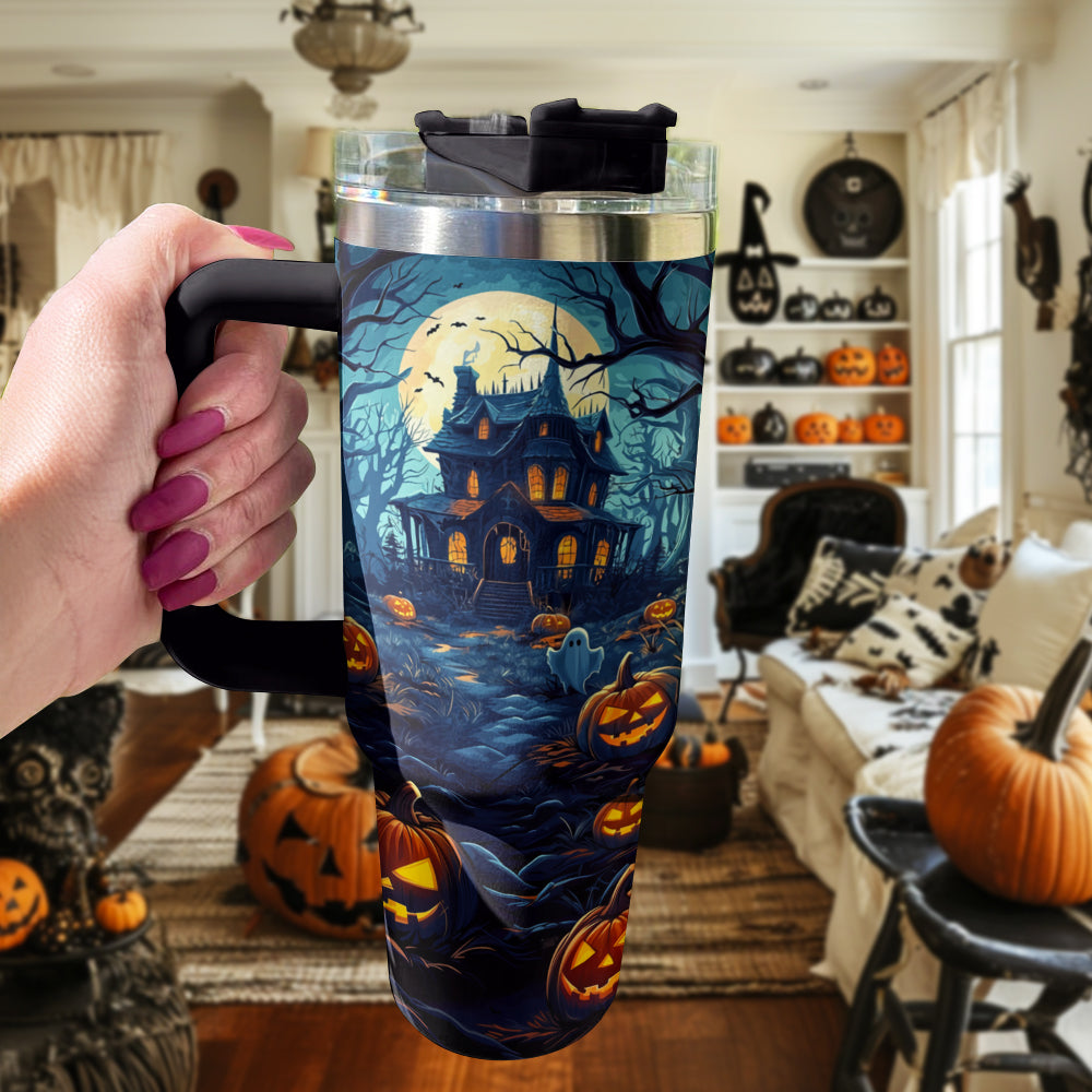 Halloween Haunted House Custom Stanley Cup 40 oz 30 oz Tumbler With HandleTVC2301643 - Image 2