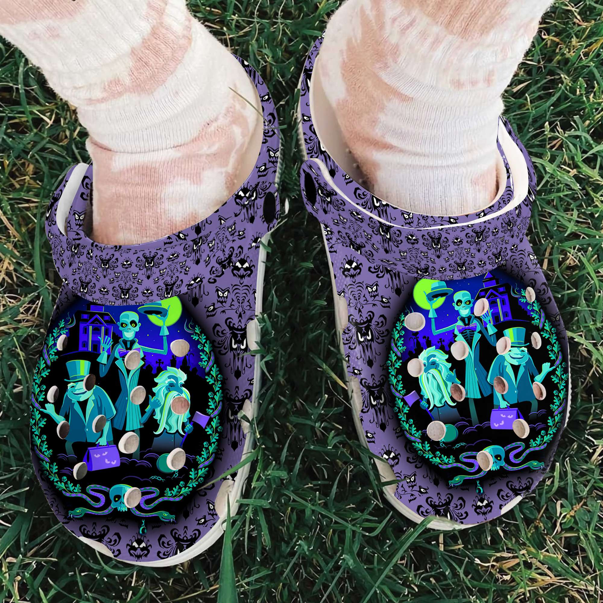Halloween Haunted Mansion Ghost Crocband Clogs