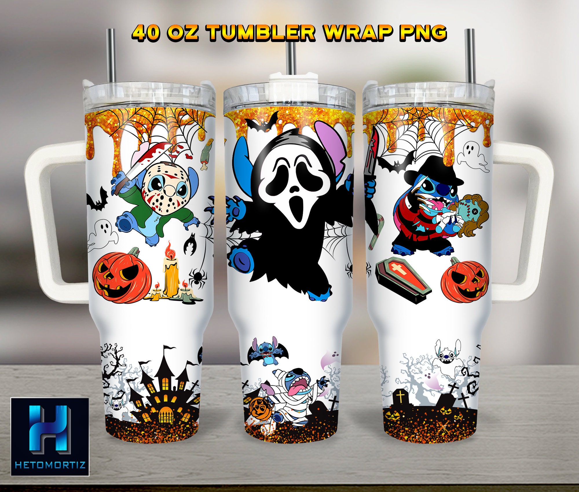 Halloween Horror Stitch Disney Cartoon Custom Stanley Cup 40 oz 30 oz Tumbler With HandleTVC2301969