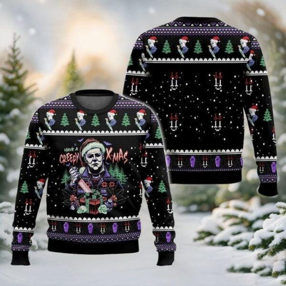Halloween Michael Myers Christmas Sweater - Creepy Holiday Attire