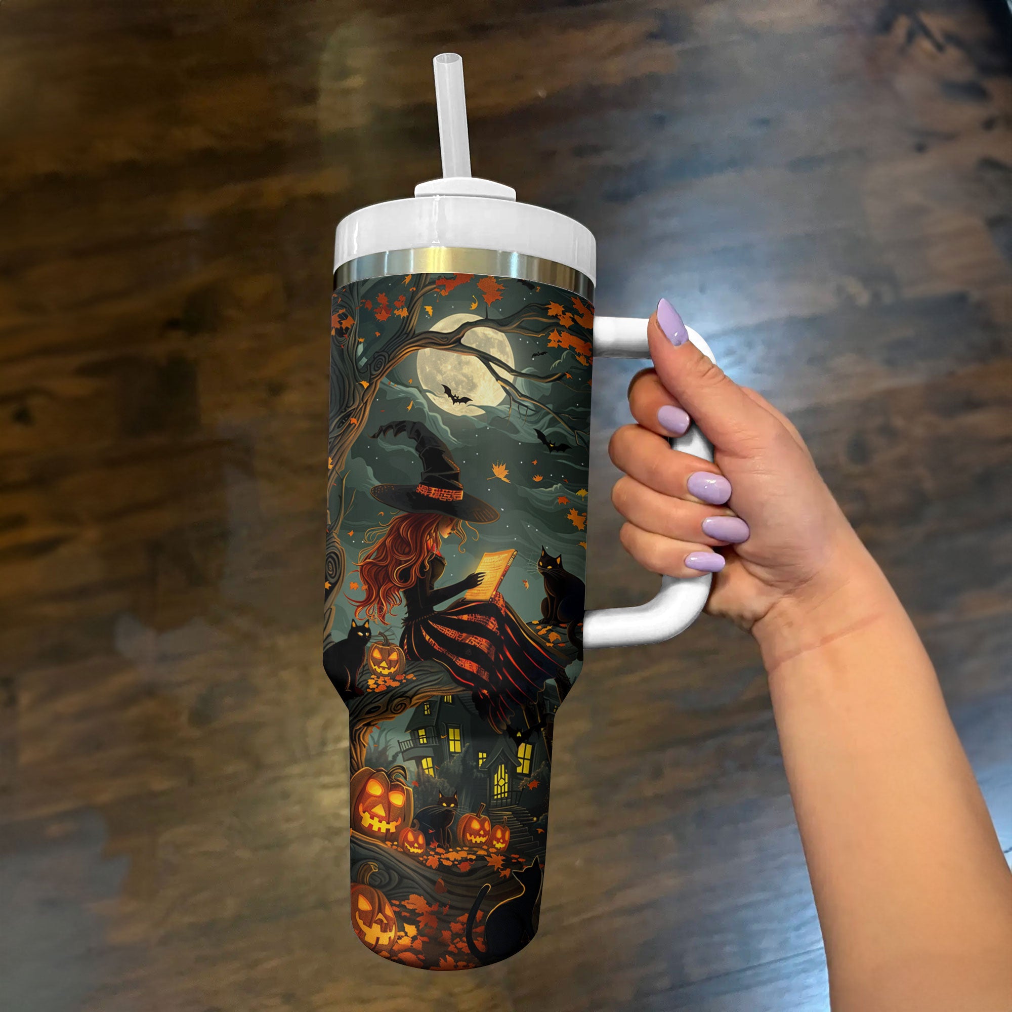 Halloween Moonlit Witching Custom Stanley Cup 40 oz 30 oz Tumbler With HandleTVC2301585 - Image 3