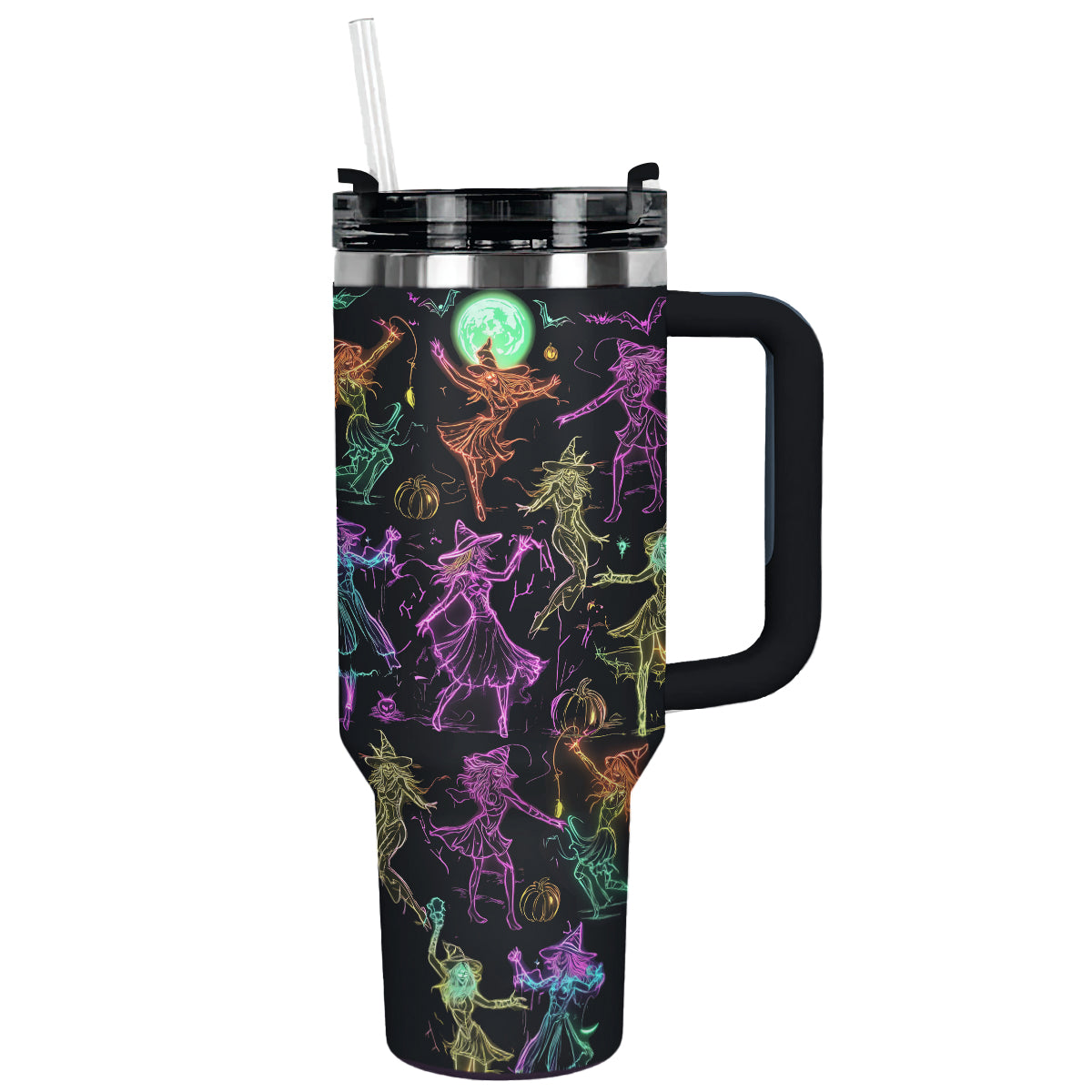 Halloween Neon Witch Dance Custom Stanley Cup 40 oz 30 oz Tumbler With HandleTVC2301644